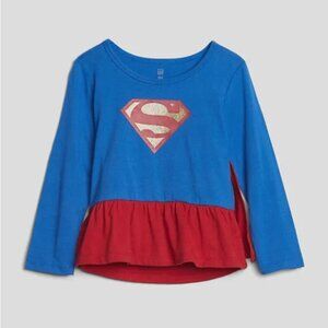 NWT GAP DC Comics Superhero Supergirl Cape Tee Shirt T-Shirt Toddler Girls 5T